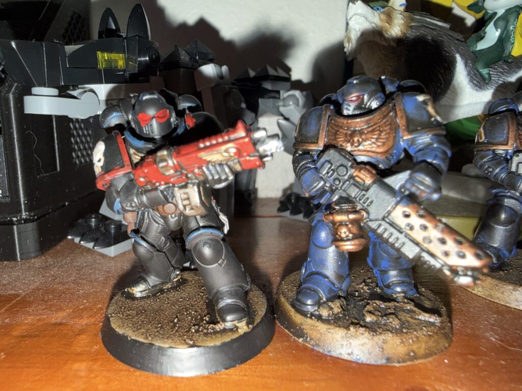 Shelf view of Space Marines